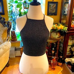 Black Sparkle Crop Top